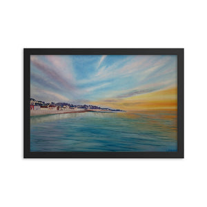 Dawlish Sea Wall at Sunrise Framed Picture by JacqArt