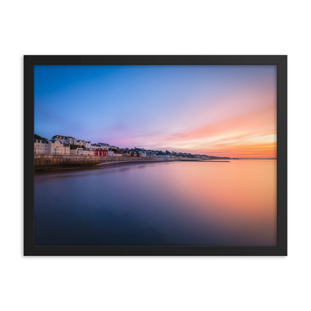 Sunrise in Dawlish Overlooking King's Walk and the new Sea Wall Framed Picture