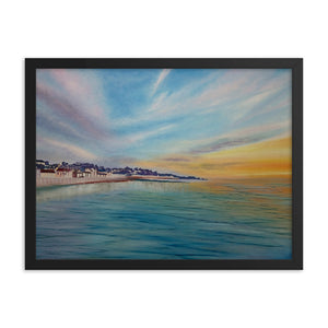 Dawlish Sea Wall at Sunrise Framed Picture by JacqArt