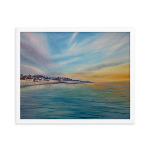 Dawlish Sea Wall at Sunrise Framed Picture by JacqArt