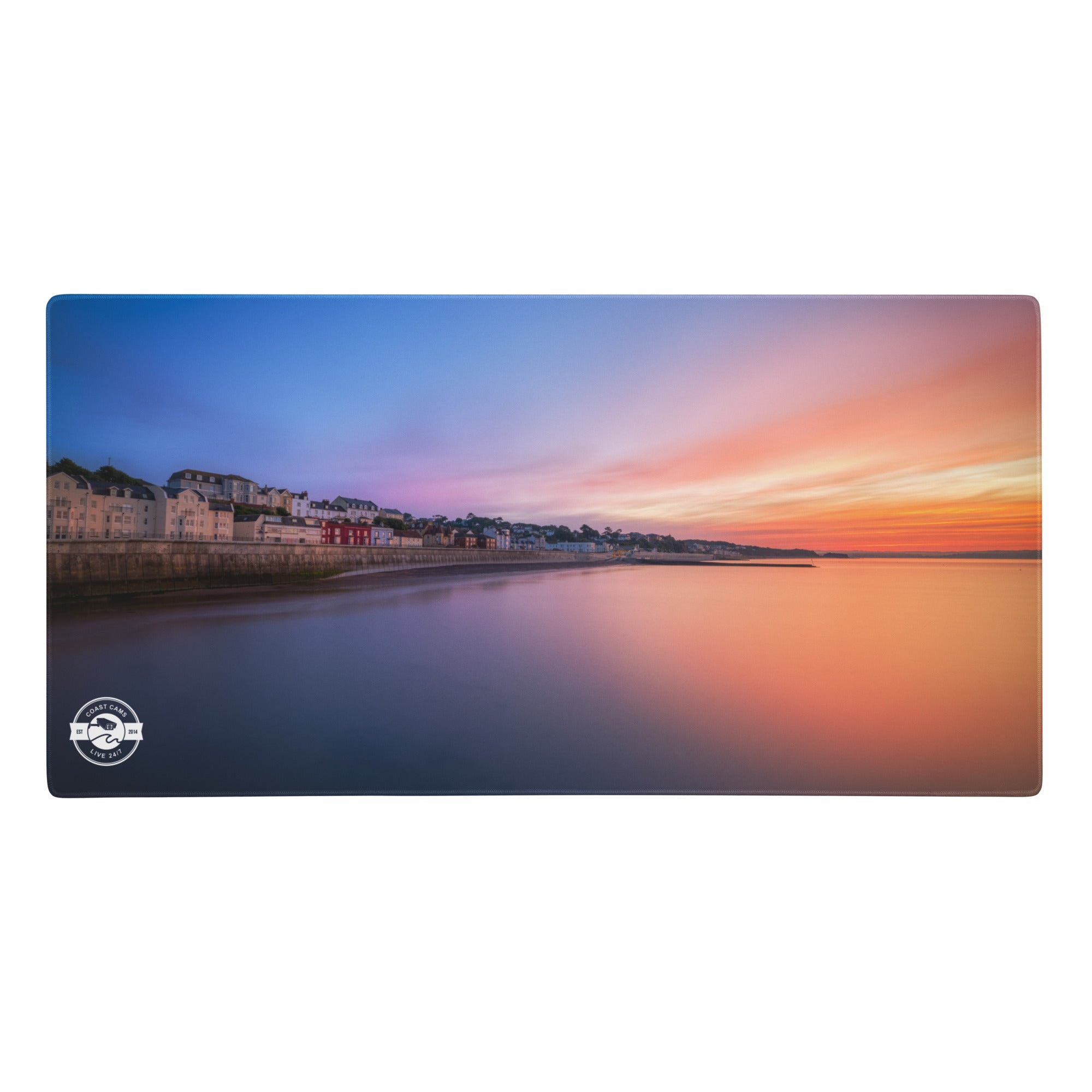 Sunrise Overlooking Dawlish and the New Sea Wall - Gaming Mouse Pad