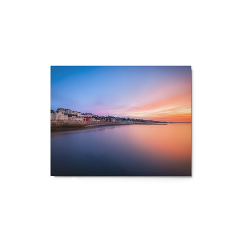 Sunrise Overlooking Dawlish and the New Sea Wall - Metal Print
