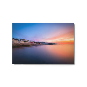 Sunrise Overlooking Dawlish and the New Sea Wall - Metal Print